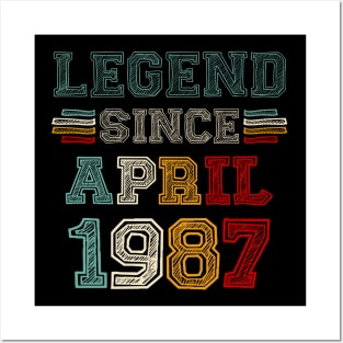 36 Years Old Legend Since April 1987 36th Birthday Posters and Art